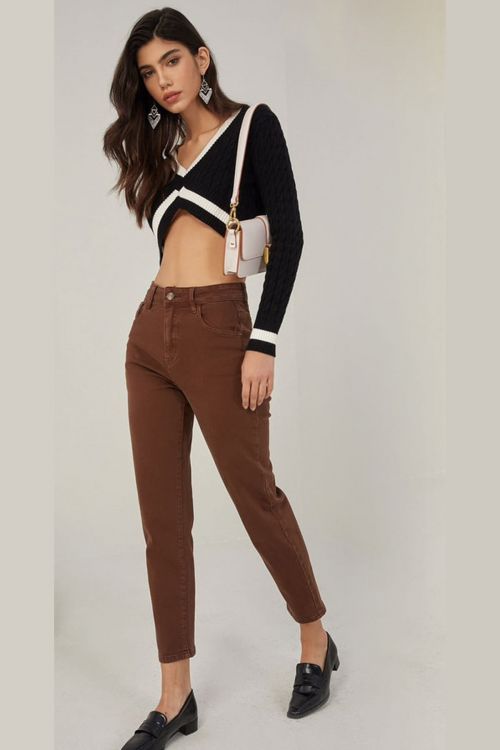 Premium high waisted mom fit jeans Melody