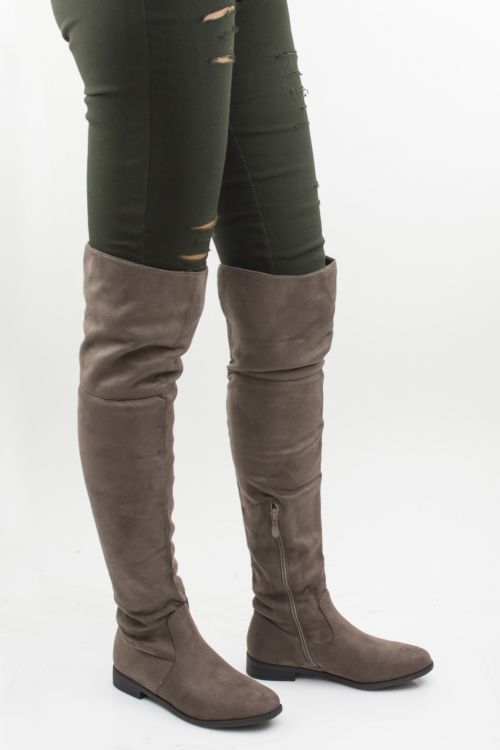 Flat over the knee boots