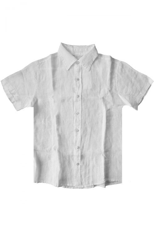 Ανδρικό πουκάμισο μεσάτο λινό HC - Λευκό