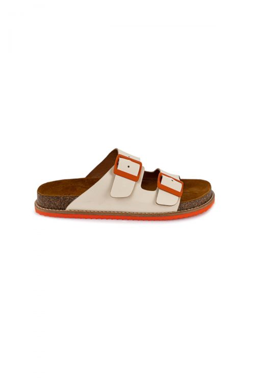 Ateneo Women classic leather sandals - Μπεζ