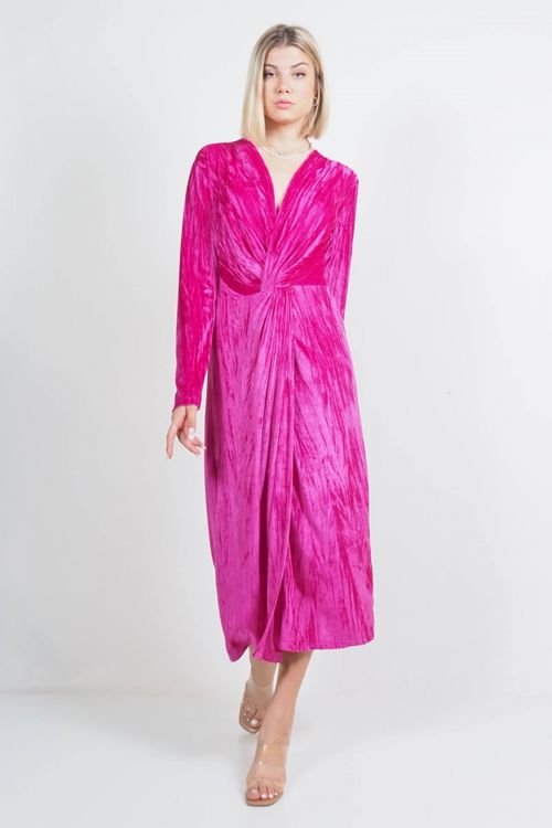 Φόρεμα velour με σχέδιο Millie - Φούξια