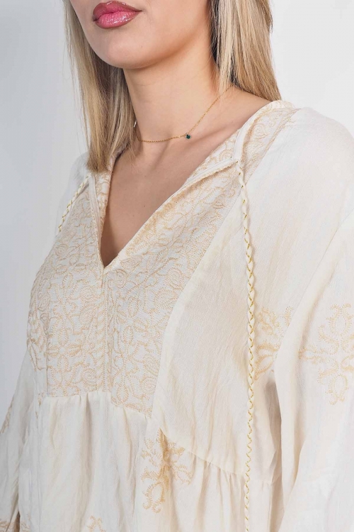 Boho longsleeved embroidered shirt