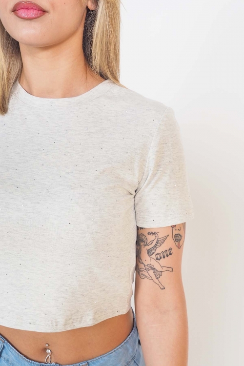 Crop sparkle t shirt