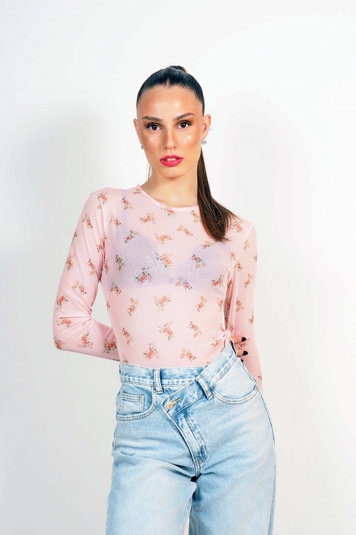 Cthrough flowered bodysuit Peyton