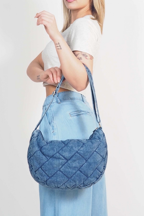 Denim shoulder bag