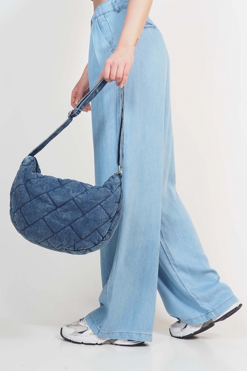 Denim shoulder bag