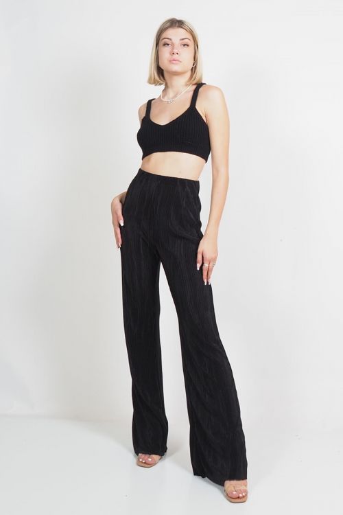 Joane pleated elastic trousers