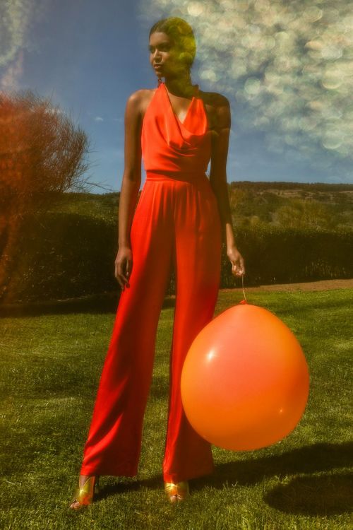 Corinna satin top - Κοραλί