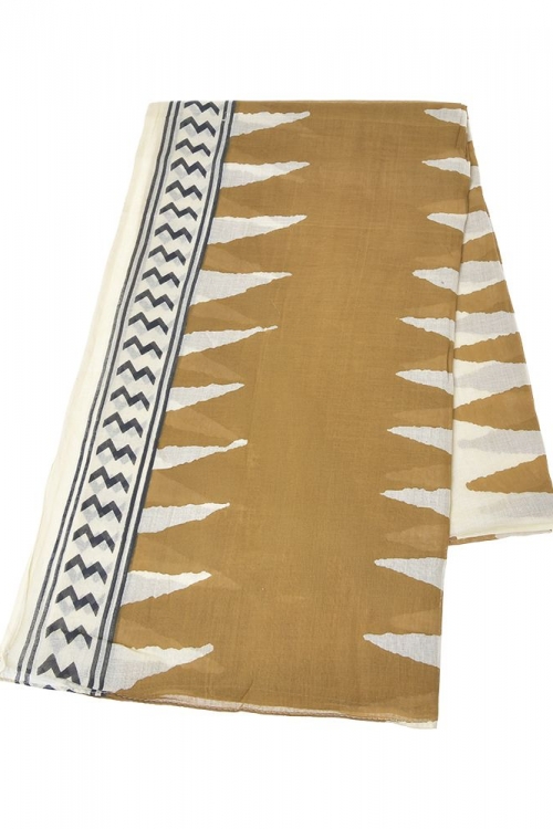 Scarf/Pareo with mustard patterns