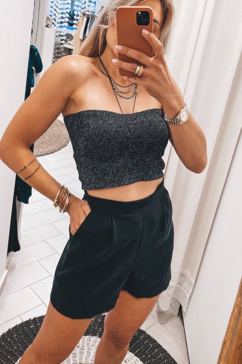 Yolanda high waist shorts - Μαύρο