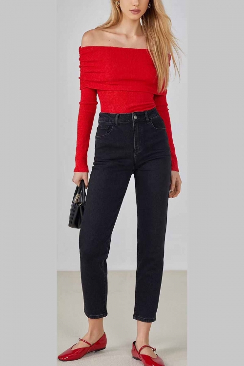 High waisted mom fit jeans Nina