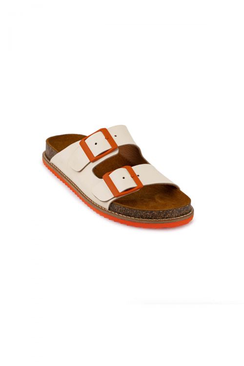 Ateneo Women classic leather sandals - Μπεζ