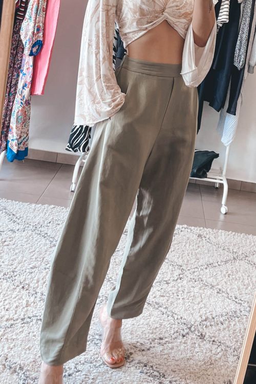 Moutaki linen pants - Χακί