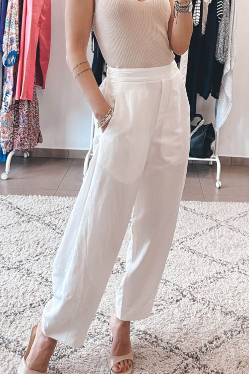 Moutaki linen pants - Εκρού