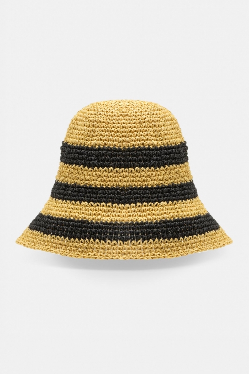 Καπέλο bucket ψάθινο ριγέ