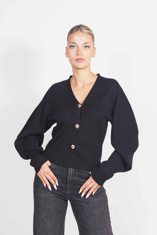 Knit cardigan with golden buttons