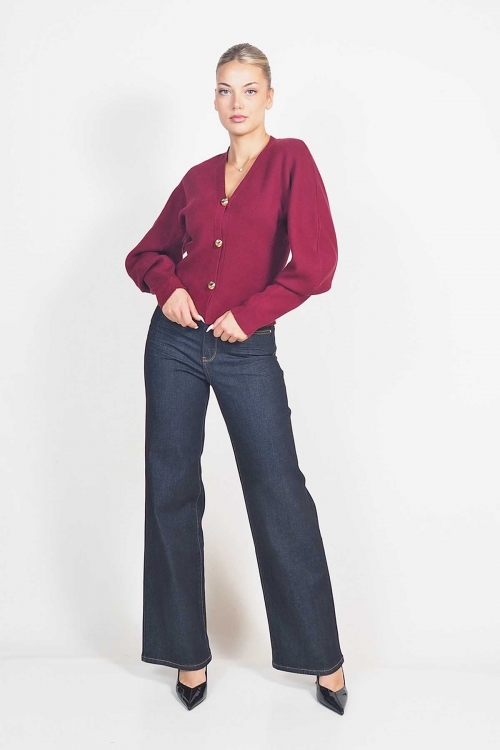 Knit cardigan with golden buttons