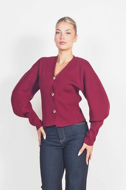 Knit cardigan with golden buttons