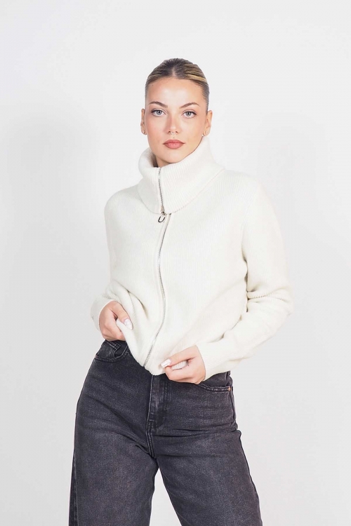 Knit cardigan with zipper Fabia