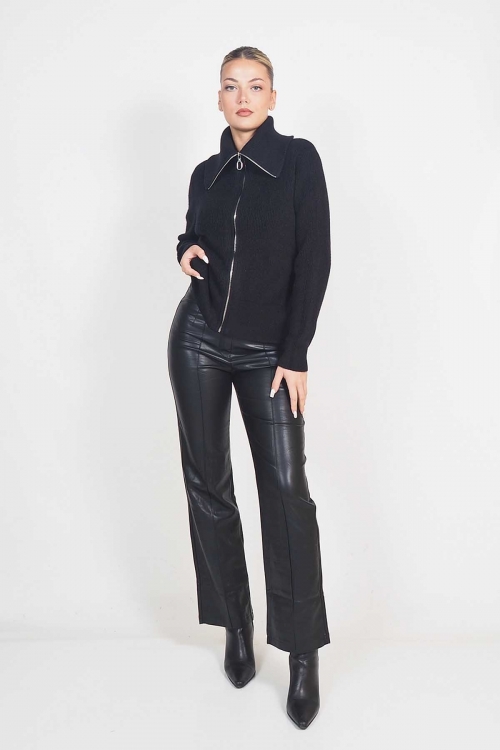 Knit cardigan with zipper Fabia