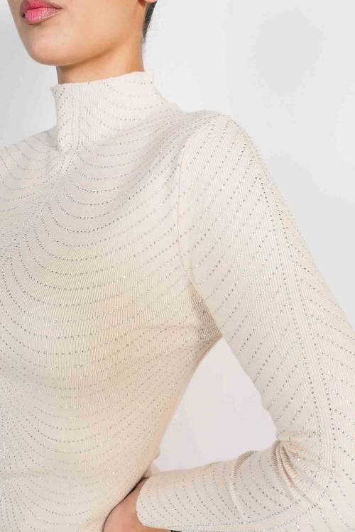 Knit turtleneck top with sparkles Freya