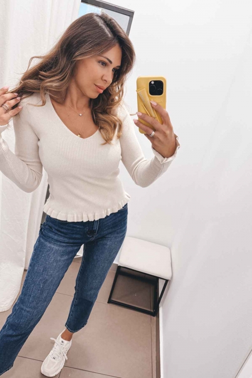 Knit v cut top Drew