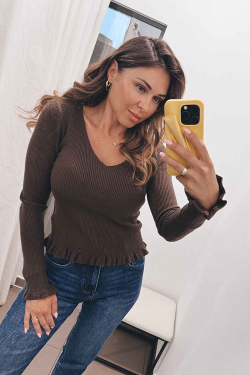 Knit v cut top Drew