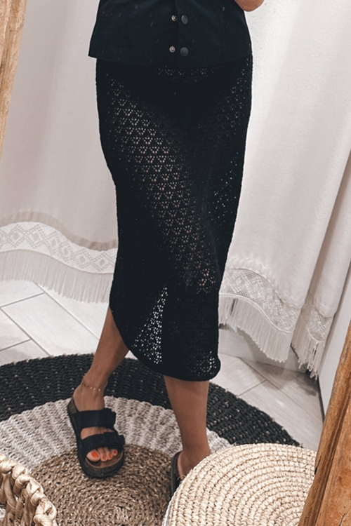 Lace knit skirt