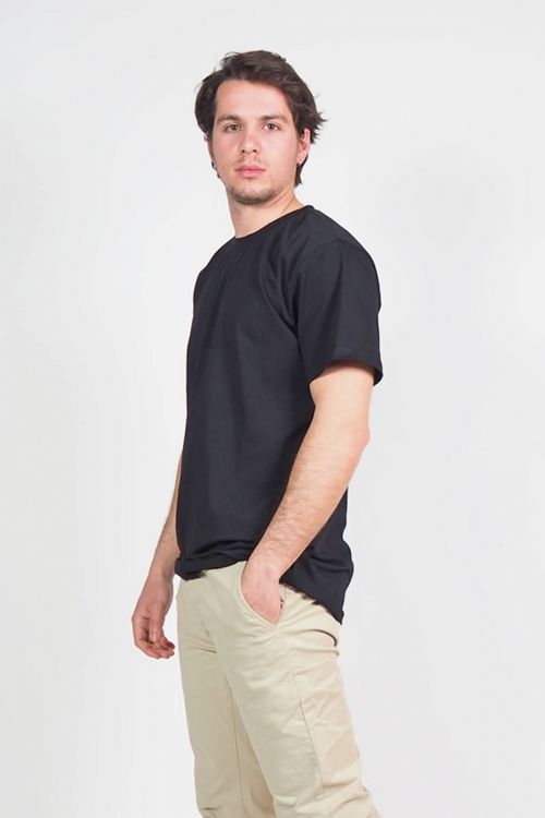 Ανδρικό t-shirt Base round neck - Μαύρο