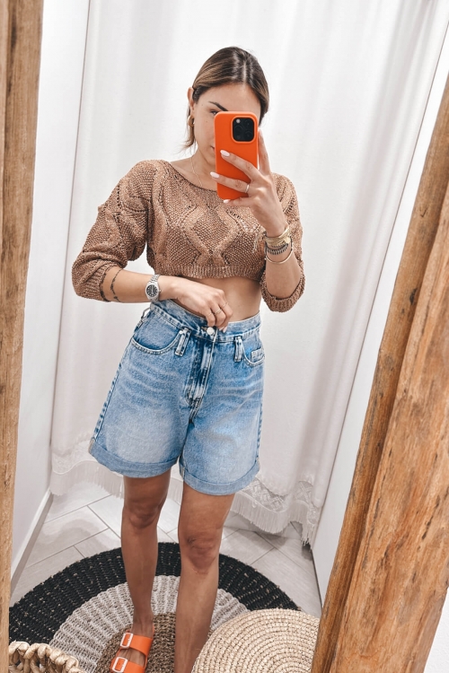Lurex knit crop top Vilma