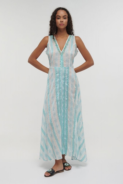 Μακρύ αμάνικο φόρεμα