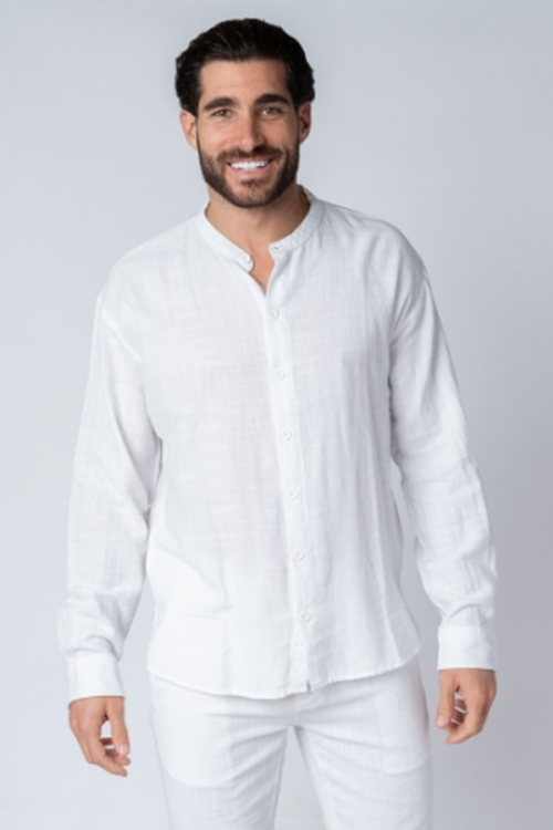 Linen longsleeved mao shirt