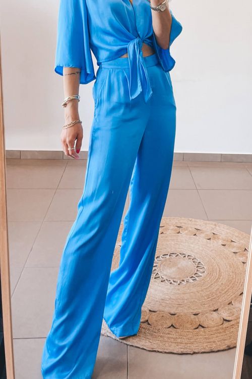 Yolanda high waist satin pants