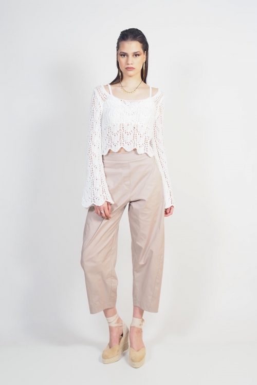 Moutaki knit perforated top