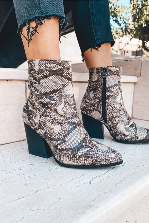 Wild and high ankle boots - Snake
