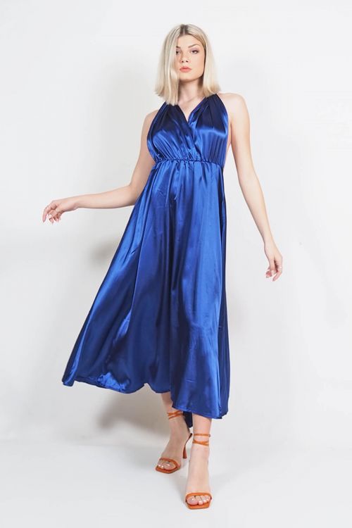Φόρεμα πολυμορφικό satin Gloria - Μπλε