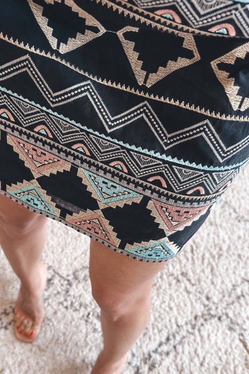 Moutaki embroidered skirt - Μαύρο