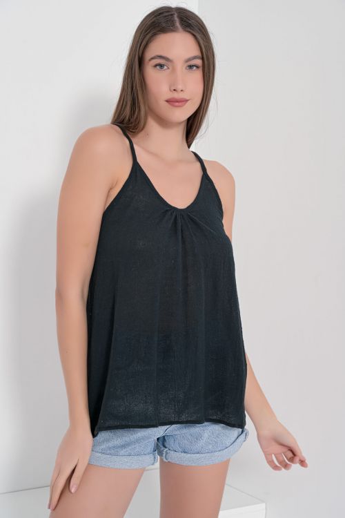 Khalid V-Neck Linen Top