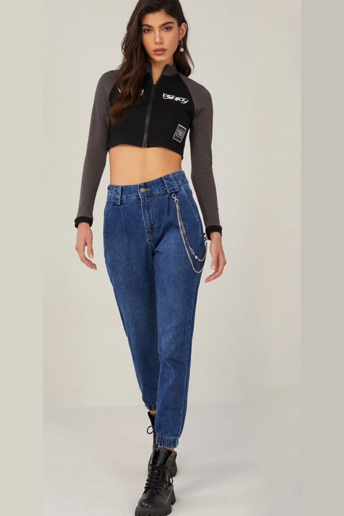 Premium high waisted cargo jeans Piper