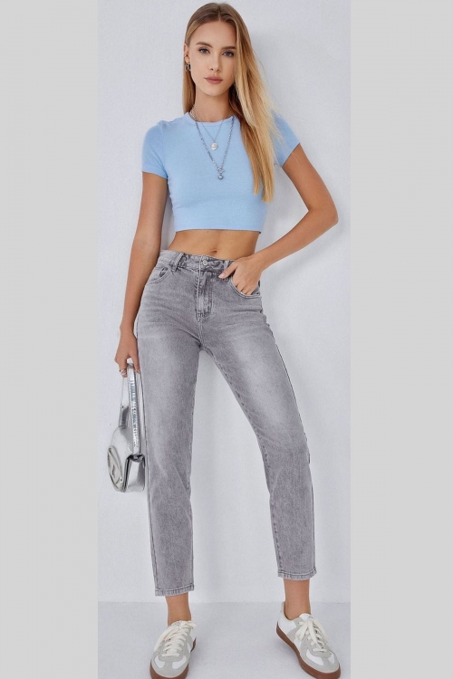 Premium high waisted mom fit jeans Luna