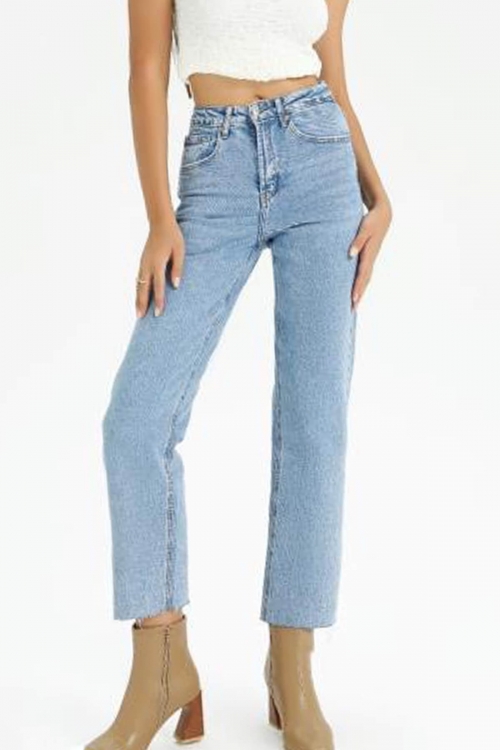 Premium high waisted straight jeans Calista