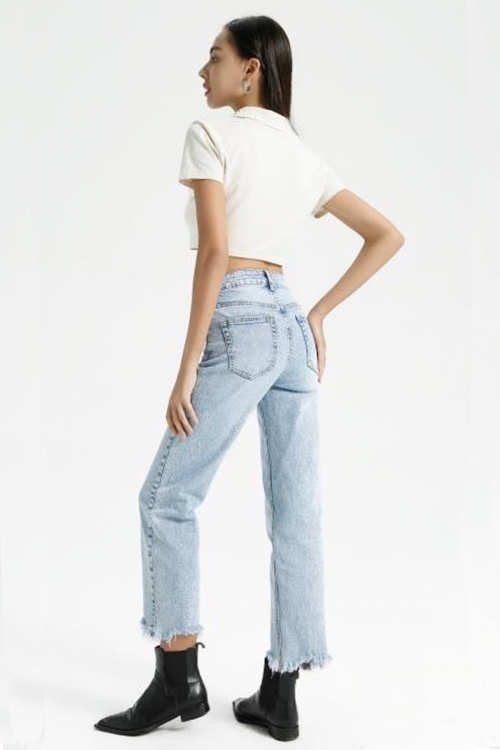 Premium high waisted straight jeans Helena