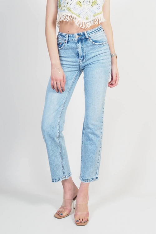 Premium high waisted straight jeans Omnia