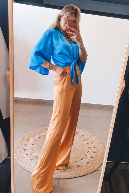 Yolanda high waist satin pants