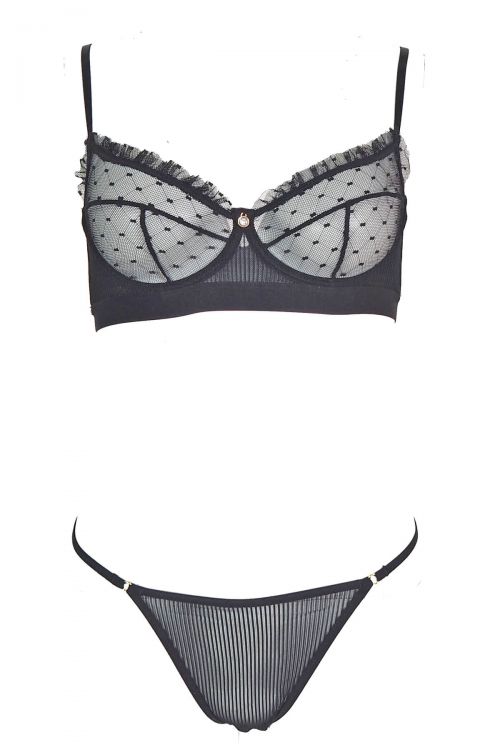 Lace lingerie midnight set