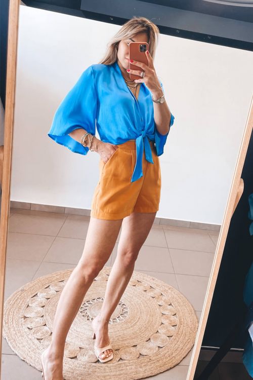 Yolanda high waist shorts - Πορτοκαλί