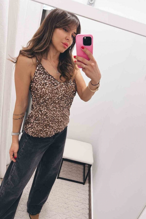Sequin sleeveless top Amanda