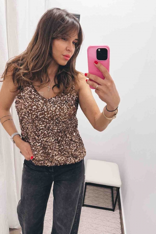 Sequin sleeveless top Amanda