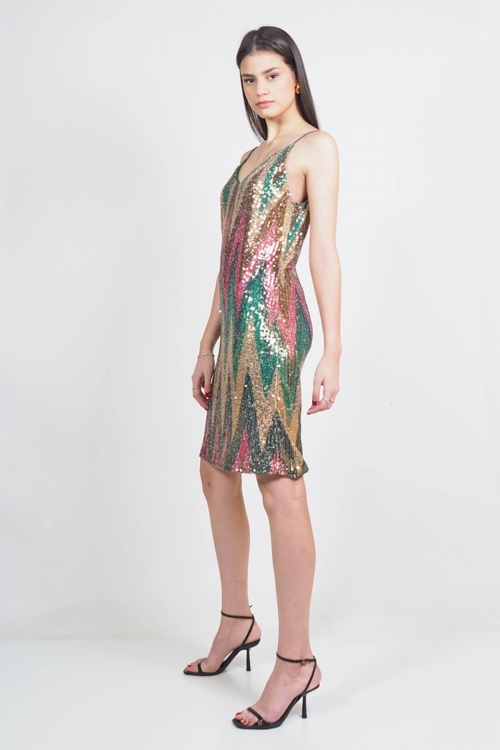 Sequine rainbow dress Jolene