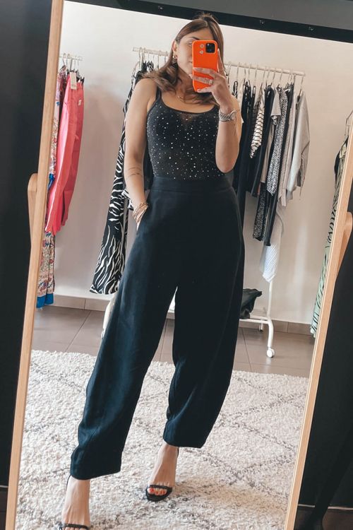 Moutaki linen pants - Μαύρο